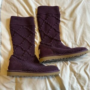 UGG Tall Purple Knit Boots
